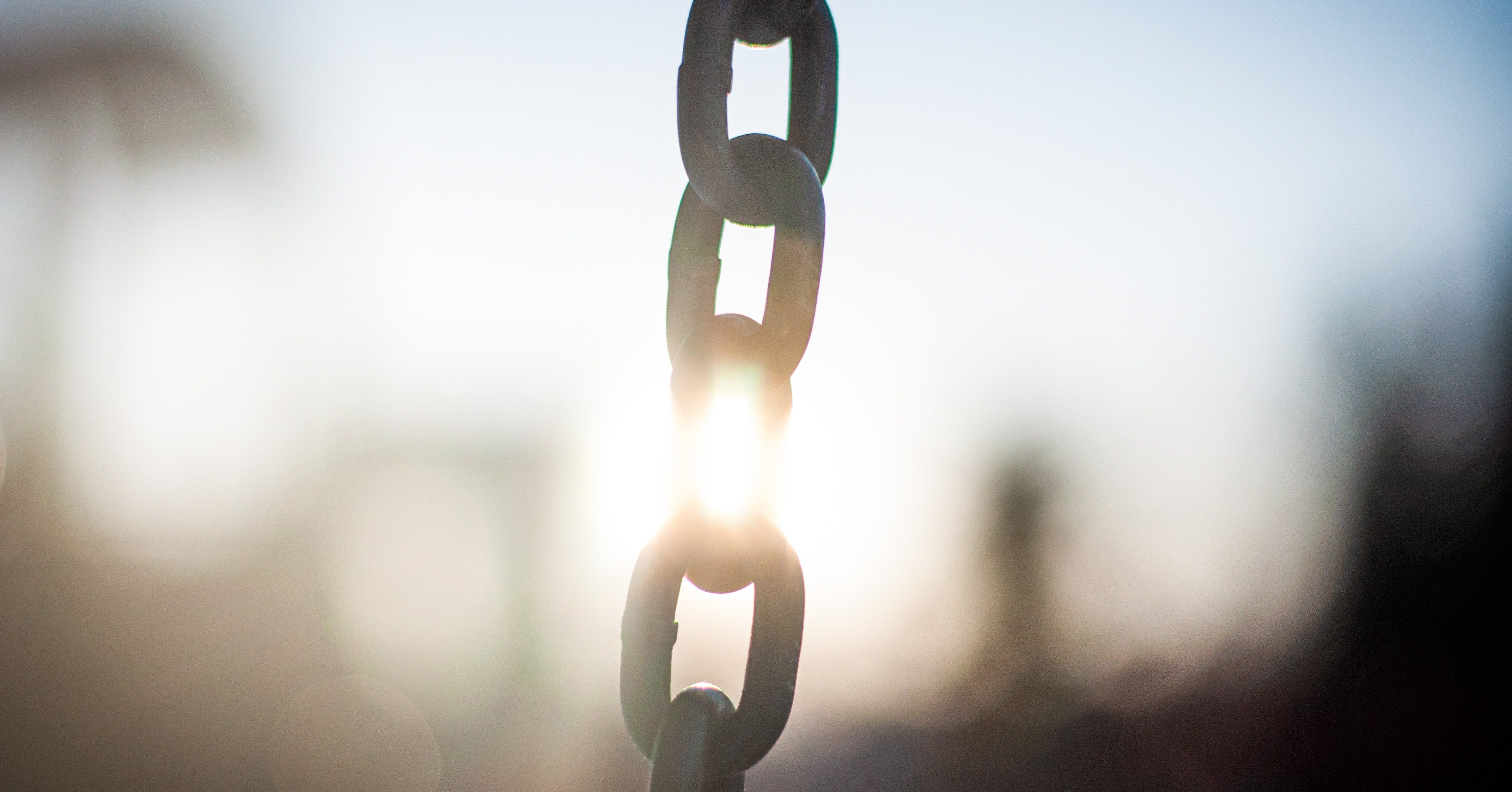 Metal chain in the sunlight